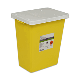 Covidien 18 gal. SharpSafety Chemotherapy Containers with Hinged Lid, 26 x 12-3/4 x 18-1/4 in.