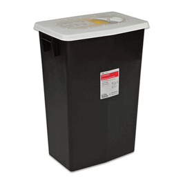 Covidien 18 gal. RCRA Hazardous Waste Container, Slide Lid, Black