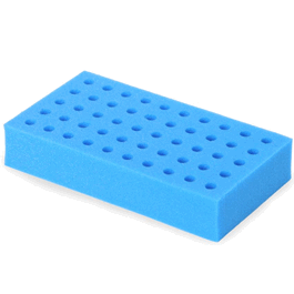 Ohaus 50 x 12 mm Test Tube Foam Rack, Blue, for Multi-Tube Vortex Mixers