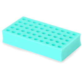Ohaus 50 x 16 mm Test Tube (15 mL centrifuge tube) Foam Rack, Green, for Multi-Tube Vortex Mixers