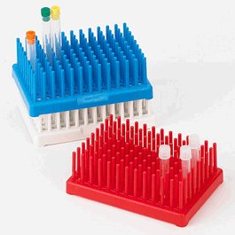 Peg Tube Rack, Reinforced PP, 13mm, 96-Place (117 Pegs), Blue, 2/Pack