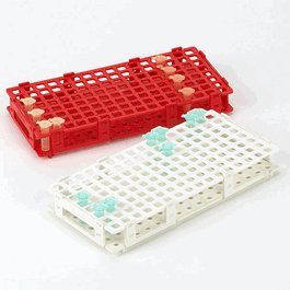 Rack, Snap Together, for 1.5mL and 2.0mL Microcentrifuge Tubes, Reinforced PP, 128-Place, Blue