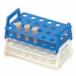 Wireless Microtube Rack with Handles for 1.5mL and 2.0mL Microcentrifuge Tubes, 24-Place, Blue