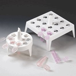 Float Rack for 1.5mL Microcentrifuge Tubes, Round, 8-Place, 65mm Diameter, White, 4/Pack