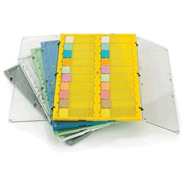 Slide File Folder with Clear Hinged Lids, 20-Place, ABS/PC, White