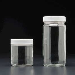 128 oz, 4000mL Tall Wide Mouth Jar, 89-400mm Thread, White Closure, PTFE Lined - 4 Pack