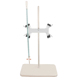 Stainless Steel Double Buret Clamp and Support Stand with Rod (Complete)