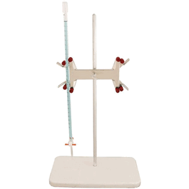 Nickel-Plated Zinc Double Buret Clamp and Support Stand with Rod (Complete)