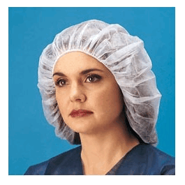 Bouffant Cap, 24 in., Polypropylene, White