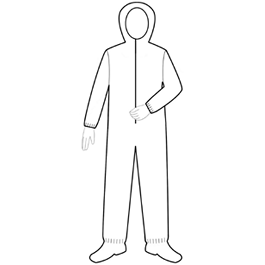 Polypropylene Coveralls with Elastic Wrists, Attached Hood and Boots, Zipper Front, White, 3XL