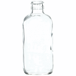 1 oz (30mL) Clear Boston Round Bottle ONLY, 20-400mm Thread