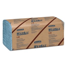 WYPALL L10 Banded Windshield Towels, 1-ply paper, Blue, 9.1 x 10.25 in.; 224 towels/pack, 10 packs/case