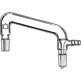 DWK Life Sciences (Kimble) Connecting Distillation Adapter with Vacuum Hose Connection, 14/20 ST Joint, 100 mm between joints