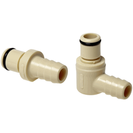 Thermo Scientific Nalgene PP 90 Degree Elbow Coupling Insert, Fits 1/4 in. I.D. Tubing
