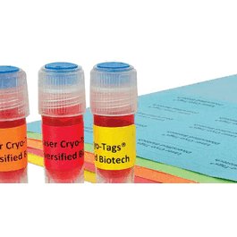 Diversified Biotech Cryo-Tags for Laser Printers, White, 2.625 x 1 in. (67 x 25 mm), 30 labels/sheet, for racks and boxes