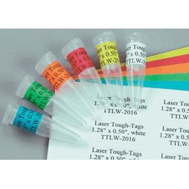 Diversified Biotech Tough-Tags for Laser Printers, 0.94 x 0.5 in. (24 x 13 mm), White, for 0.5 mL tubes