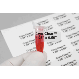 Diversified Biotech Cryo-Clear Laser Labels, 1.28 x 0.5 in. (33 x 13 mm), Clear, for 1.5 mL tubes