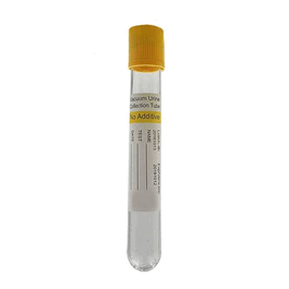 Urine Collection Plastic Vacuum Tube, Yellow Cap, 13 x 100 mm (6.5 mL), 100/Box, 10 Boxes/Unit