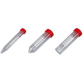 Diamond MAX Centrifuge Tube, 15 mL, Attached Red Flat Top Screw Cap, PP, Printed Graduations, Sterile Certified, 25/Re-Sealable Bag, 20 Bags/Unit