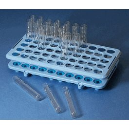 Grip Rack, Rack with Tube Grippers for up to 17 mm Tubes, 50-Place, Autoclavable, Blue