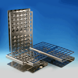 Rack, Tube, 12 and 13 mm, 25-Place, Stainless Steel, Z Shape