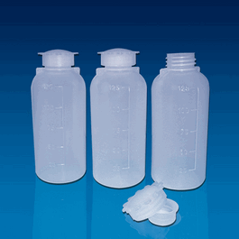Bottle with Screwcap, Narrow Mouth, LDPE, Graduated, 125 mL, 100/Bag, 6 Bags/Unit