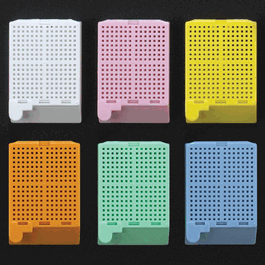 Cassette, Biopsy Embedding with Attached Lid, 35 degree Writing Area, Yellow, 500/Dispenser Box, 2 Boxes/Unit