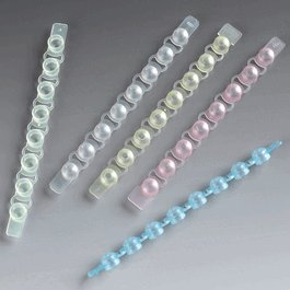 Globe 8-Cap Strip for PCR Reaction Tube Strips, PP, Blue