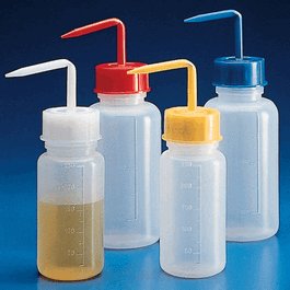 Wash Bottle, Squeeze with Wide Mouth, Screwcap, PE, 500 mL, Blue