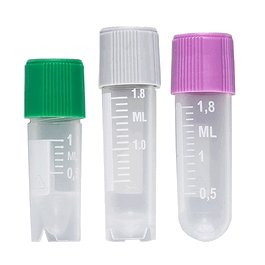 Sample Tube, 3 mL, External Threads, PP, White Graduations and Marking Area, Round Bottom, Self-Standing