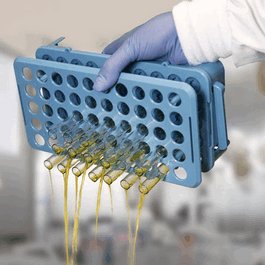 Grip Rack, Rack with Tube Grippers and Tube Eject for up to 15 mm Tubes, 50-Place, Autoclavable, Orange