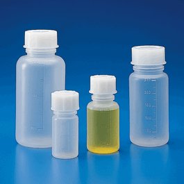 Bottle with Screwcap, Wide Mouth, PP, Graduated, 50 mL, CS/100