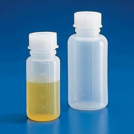 Bottle with Screwcap, Wide Mouth, LDPE, Graduated, 100 mL, CS