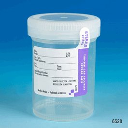 Tite-Rite Container, 60 mL (2 oz), PP, Sterile Attached White Screw Cap, ID Label with Tab Seal and Temperature strip, Graduated