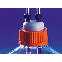 Corning 45 mm Polypropylene Cap, Autoclavable with 2 Stainless Steel Tubing Ports