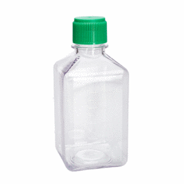 Celltreat 1000mL Media Bottle, Square, PETG, Bulk, Sterile