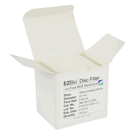 Foxx Life Sciences EZBio Gridded Disc Filter, 0.45 um MCE, White and Gridded, 47 mm, Sterile