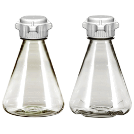 Foxx Life Sciences Erlenmeyer Flask, 1L, Polycarbonate, 53 mm Cap, Baffle, Sterile