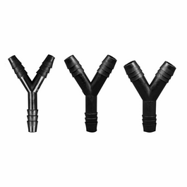 Foxx Life Sciences Y Connector Fitting Pack, Polypropylene, 1/2 in. HB x 1/2 in. HB to 1/2 in. HB, 100/PK