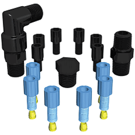 Foxx Life Sciences EZwaste Fittings, 1/8 in. O.D. Fittings and 1/4 in. Fittings Pack