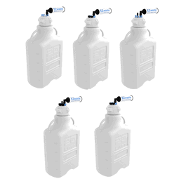 Foxx Life Sciences EZwaste System, 20L, HDPE, 83 mm Cap, 4 x 1/8 in., 3 x 1/4 in. O.D. Tube Fittings and Filter