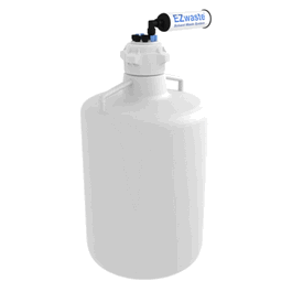 Foxx Life Sciences EZwaste System, 20L RND Carboy, HDPE, 83 mm Cap, 4 x 1/16 in. O.D. Tube Fittings, 4 HB and Filter