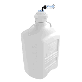 Foxx Life Sciences EZwaste xL System, 75L, HDPE, 120 mm Cap, 4 x 1/8 in. O.D. Tube Fittings, 4 HB and Filter