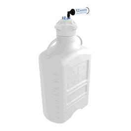 Foxx Life Sciences EZwaste xL System, 40L, HDPE, 120 mm Cap, 6 x 1/8 in. O.D. Tube Fittings, 1 HB and Filter