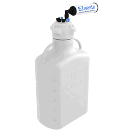 Foxx Life Sciences EZwaste System, 10L, HDPE, 83 mm Cap, 4 x 1/16 in., 3 x 1/4 in. O.D. Tube Fittings and Filter