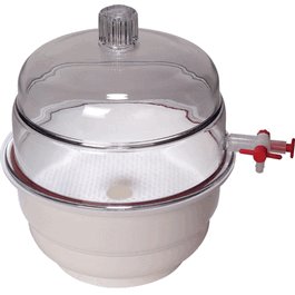 United Scientific Vacuum Desiccator with White Base, PP/PC, 10 in. (250 mm)