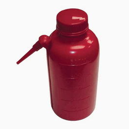 United Scientific Red LDPE Unitary Wash Bottles, 500 mL