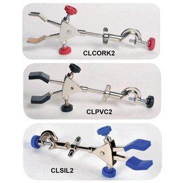 United Scientific 2-Prong Burette Clamp, with Boss Head, Cork Coated Grips