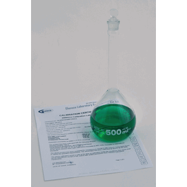 Volumetric Flask, Class A, Glass Stopper, Individually Serialized and Certified, 50 mL