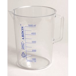Beakers with Handle, Printed Graduations, PMP, 10,000 mL